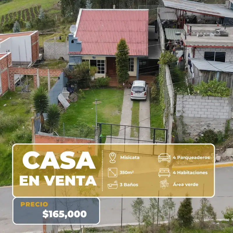 Casa a la venta en Cuenca Misicata de 4 habitaciones